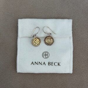 Anna Beck Classic Circle Drop Earrings Gold